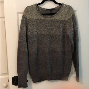 WHBM Grey and Taupe with gold sparkle sweater